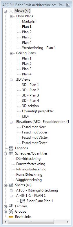 2 Mallfiler AEC PLUS innehåller olika mallfiler beroende på installationsplattform: Revit LT: mallfiler för Arkitektur (nybyggnad och