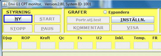 Du kan ange startnivå genom att rulla på hjulen eller ange djupet i cm direkt i textrutan Du återvänder nu till huvudfönstret och de grafer du valt att titta på finns upplagda i ritarean.