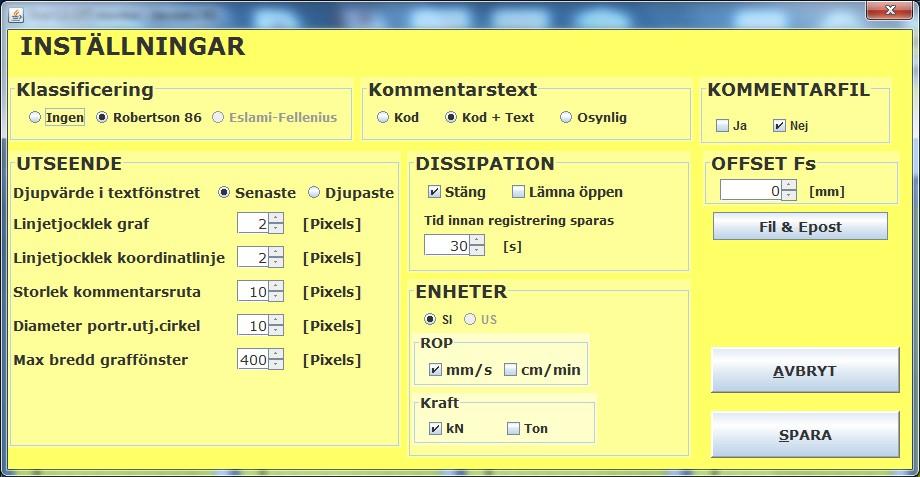 Inställningar för presentation av grafer För att ändra inställningar för presentation av grafer trycker du på INSTÄLLN. under GRAFER.