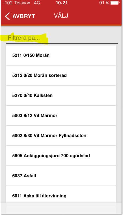 10 Orderrader (5) Ny orderad Filtrera på.. är en sökfunktion Kommunikation Alla förändringar som görs i appen blir orange en liten stund efter att man har sparat något.