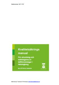 kvalitetsmanual för varje kommun med fasta mätstationer.