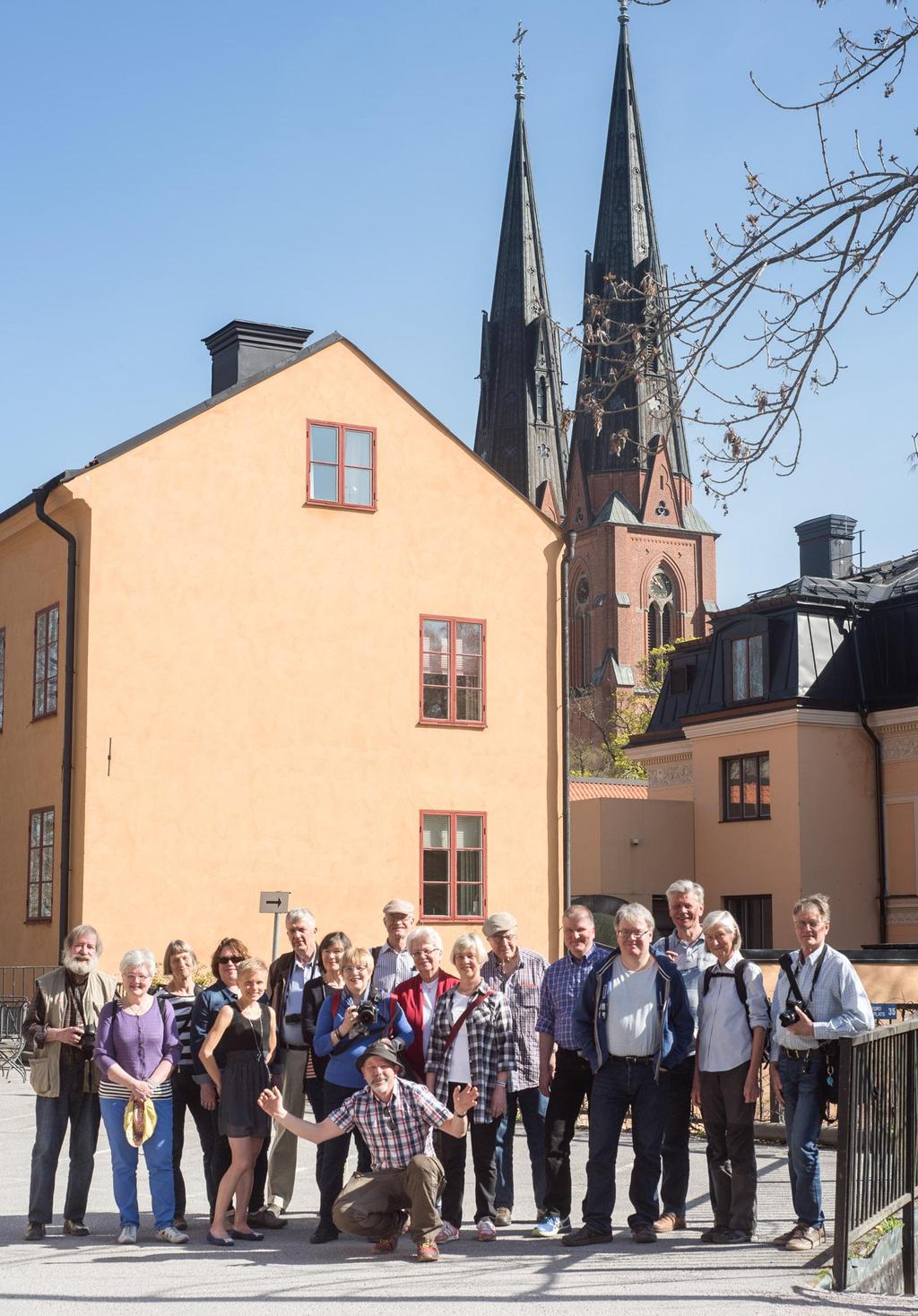 Utfärdsdeltagarna samlade med Uppsala domkyrka i bakgrunden från vänster: Stig Gustafsson, Nina Andersson, Ghita Thomé, Hanna Blomqvist, Jenny Blomqvist, Carl-Göran Karlsson, Elizabeth Feiring,