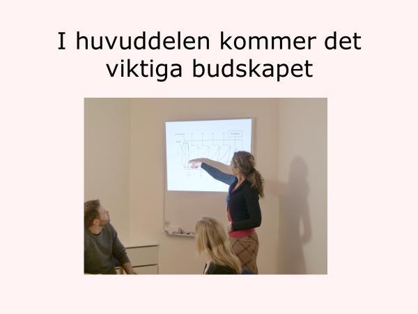 Huvuddel I huvuddelen bör de intressanta exemplen komma och dispositionen ska vara logisk så att det blir lätt att förstå.