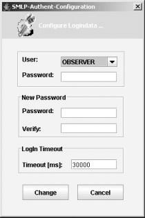 [1] [2] 61662AXX [1] Login [2] Config-login I login-dialogen kan man som "User" välja "Observer" eller "Maintanance".