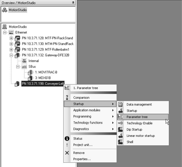 MOVITOOLS MotionStudio via Ethernet Procedur för konfigurering av apparater 9 Steg 3: Scanning av nätverk (apparatscan) Steg 4: Konfigurering av apparater med verktyg Scanna nätverket med