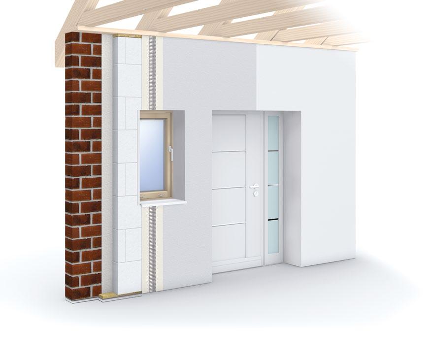 Isolering, invändig 0,00 W/(mK) FÖRBÄTTRAT LAMBDA Multipor System Standard Ger avsevärt bättre värmeisolering, komfort och inomhusklimat helt utan fuktspärrar.