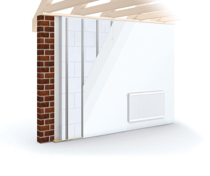 Isolering, invändig FORBEDRET LAMBDA 0,00 W/[mK] Multipor System - Combo standard Använd inte i källare och fuktig miljö Samma bra och högupplösande lösning som Multipor System - Standard, men med