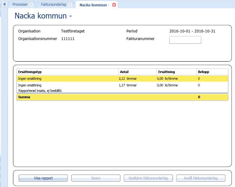 Anordnaren ska nu öppna rapporten genom att klicka på Visa rapport.