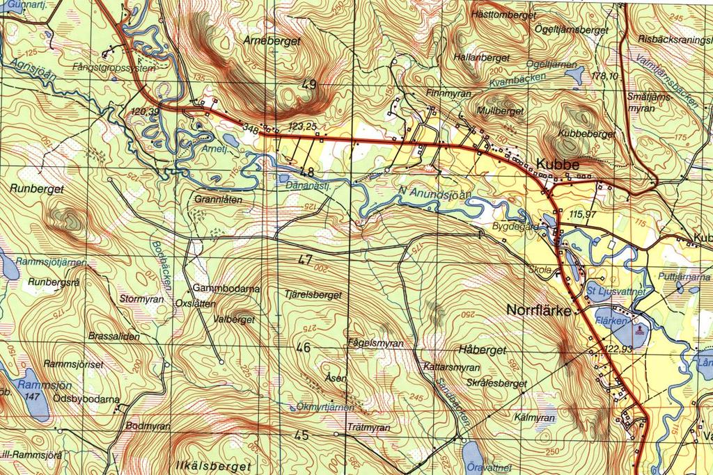 Bilaga 7 Kartor med provtagningssektioner och provpunkter Väg 348, Kubbe-Solberg (södra delen),