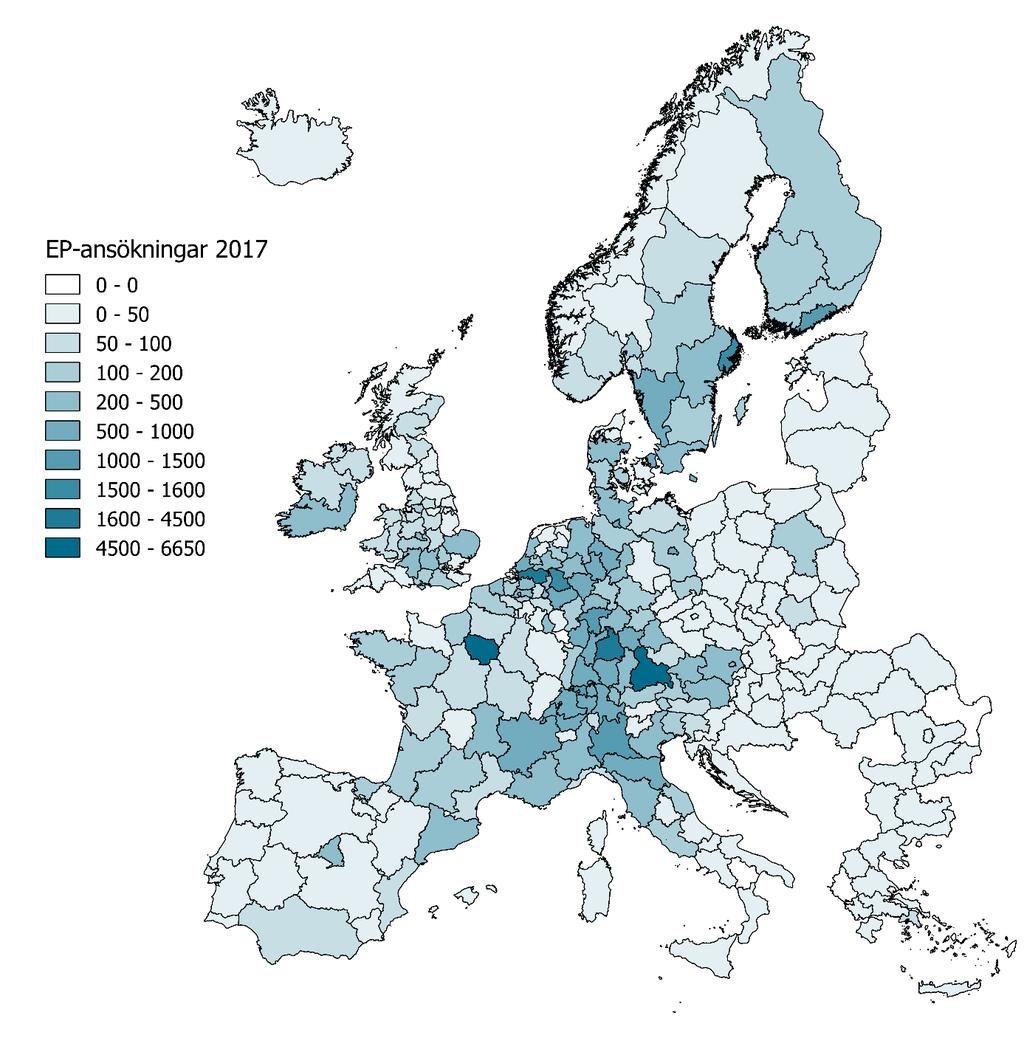 EP-ansökningar 0 0 0 50 50 100 100 200 200 500 500 1000 1000