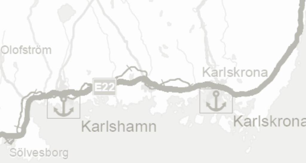 Blekinge län Reinvestering Älmhult-Olofström, spår Investering E22 Lösen-Jämjö 2021-2023 Blekinge kustbana - mötesspår och hastighetshöjning (Etapp1) 2024-2029 E22