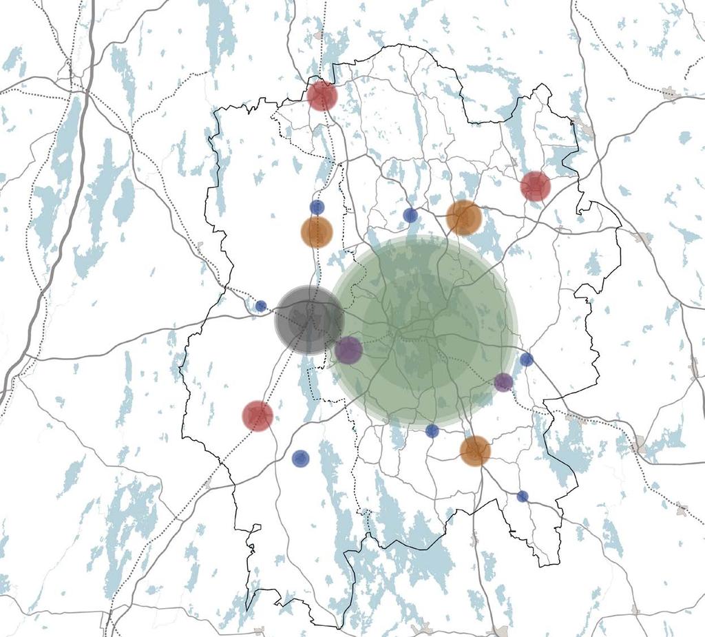 Ortsstruktur Växjö väldigt dominant Alvesta har gått från småstad till förort? Storregional funktion som transportnod. Övriga orter små (<2000 inv.). Endast Lammhult, Braås och Vislanda(?