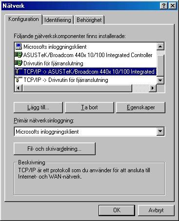Inställning av en PC med Windows 98/Me 1.