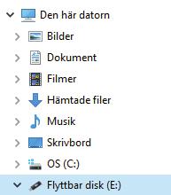 Öppna Utforskaren. 2. Klicka på högerpilen till vänster om USB-enhet (E:) (Enhetsbokstaven kan vara en annan.) 3. Klicka på högerpilen till vänster om mappen Ett rätt lätt sätt. 4.