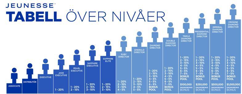 NIVÅER KVALIFICERINGSKRAV FÖRDELAR DOUBLE DIAMOND DIRECTOR TREDUBBEL DIAMOND DIRECTOR PRESIDENTIAL DIAMOND DIRECTOR IMPERIAL DIAMOND DIRECTOR CROWNE DIAMOND DIRECTOR Bli Betald som Diamond Director