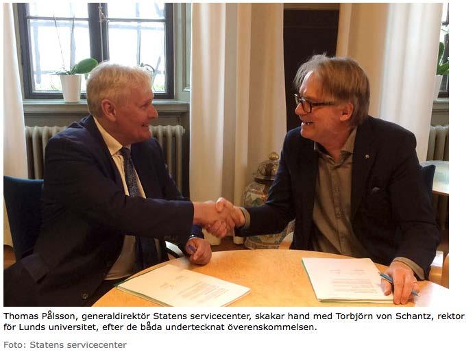 Överenskommelsen Lunds universitet tecknade den 5 maj överenskommelse med Statens servicecenter för hantering av