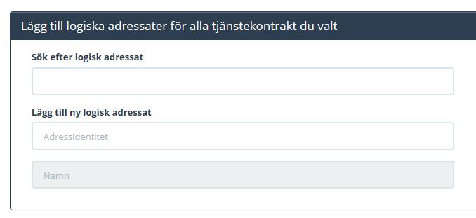 ny. Ange HSA-ID och namn på adressaten.