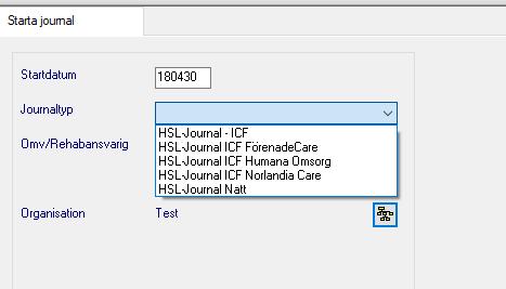 HSL-journal ICF Öppna en HSL-journal ICF första gången genom att dubbelklicka på HSLjournal. Då öppnas följande sida.