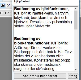 Här klickar du ner den frastext som stämmer överens med den bedömning du har gjort och skriver