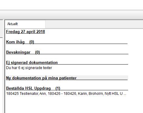 7 (36) Ny dokumentation på mina patienter Dubbelklicka för