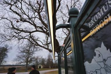 Belysningsstolparna utökades i antal, det tillkom fler stolpar längs vägen mot ekonomigården samt vid parkeringen.