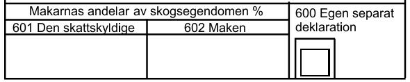 MAKARNAS SKOGSBESKATTNING Makarna inlämnar bara en 2C-blankett Ägoandel i förhållande till areal förhandsifyllt Blanketten har sänts till den av makarna, som -Registrerats som primärproducent i