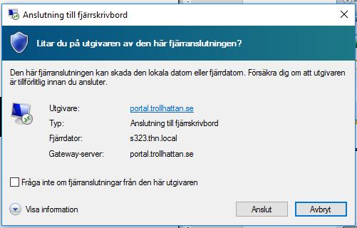 gå vidare och får kontakta Helpdesk på IT-Avdelningen för att få