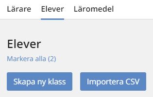 B. Skapa ny klass genom att importera CSV Med en csv-fil* kan du importera alla skolans klasser på en gång utifrån ett register.