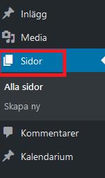 Redigera styrelseuppgifter och Om föreningen Styrelse och Om föreningen är två fasta sidor som ni hittar i vänsterspalten under Sidor. Ni ändrar på samma sätt som nyhetsinlägg och kalendarium.