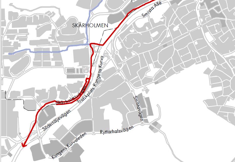 Figur: Stråk enligt Cykelplan 2012.