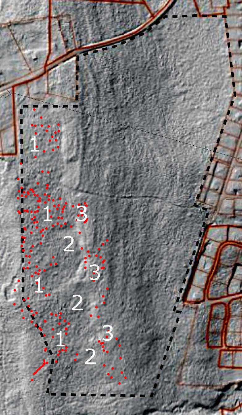 8 Figur 6. Terrängskugga över utredningsområdet ger en uppfattning om topografin och sluttningar ned mot Stöpen öster om utredningsområdet.