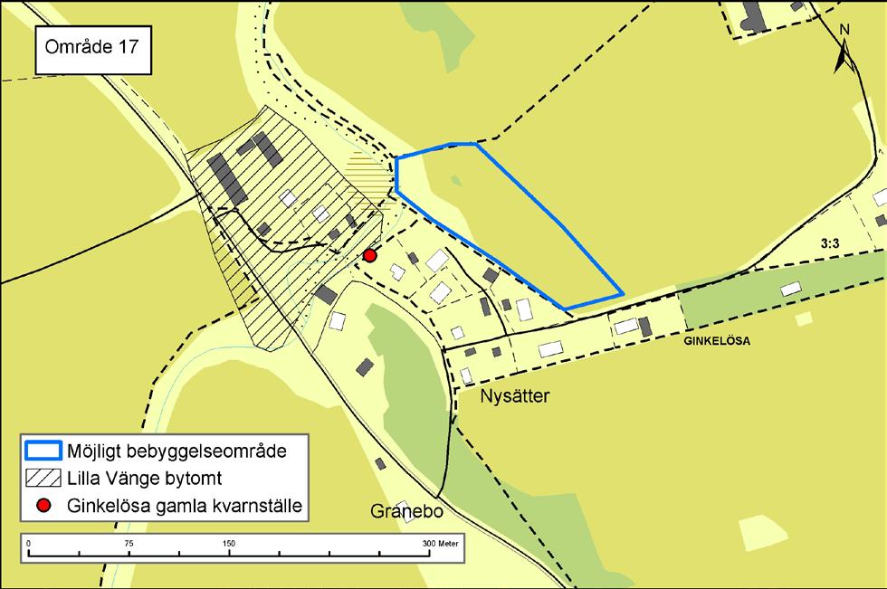 Arkeologisk specialinventering Område Vårdsberg 27 Område 17 Område 17 utgörs av flack åkermark som i nordväst ansluter till Vårdsbergsån.