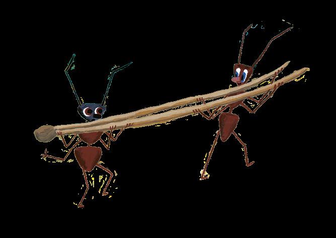 Karin Cyréns bilderbok I en pöl är en fantasifylld berättelse om två myrors vilja att dela med sig