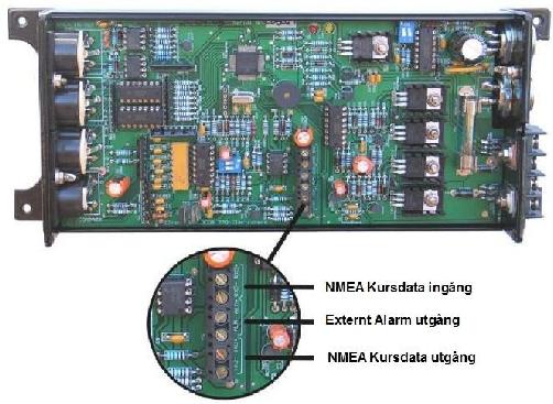 Pin 1 NMEA Ingång + GPS Pin 2 NMEA Ingång - GPS Pin 3 Data utgång + TMQ Prop Data Pin 4 0v Gemensam jord Pin 5 Data ingång + TMQ Prop Data Pin 6
