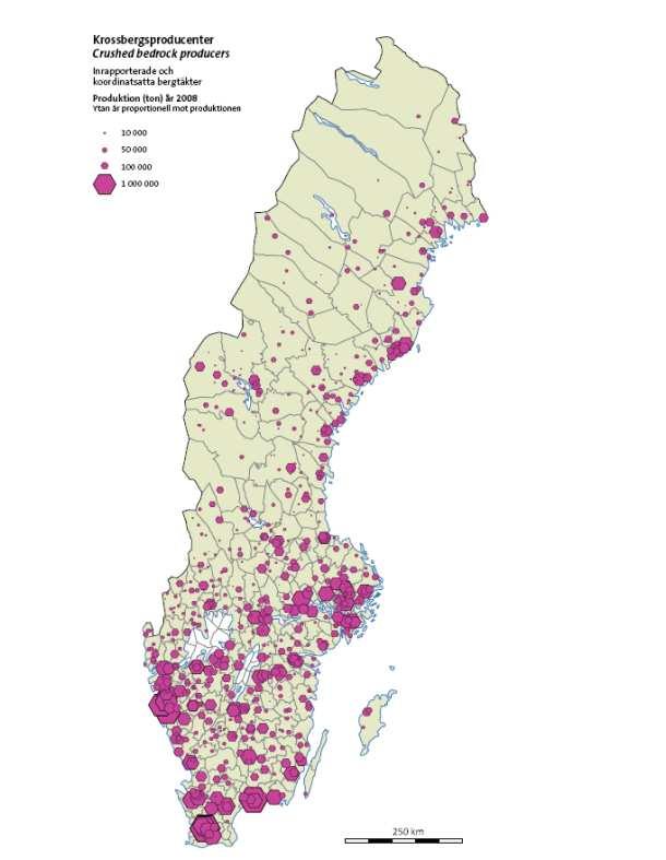Ballastindustrin - Produktion i Sverige Årlig produktion ca 100 miljoner ton (ca 20 miljoner
