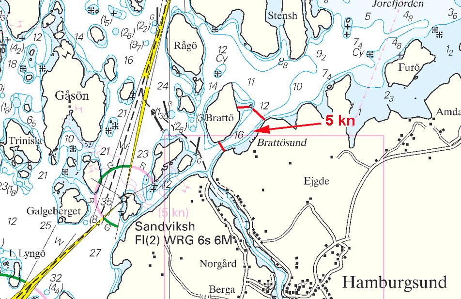 15 Nr 217 Skagerrak / Skagerrak * 5001 Sjökort/Chart: 934 Sverige. Skagerrak. N om Hamburgsund. Brattösund. Fartbegränsning till 5 knop.