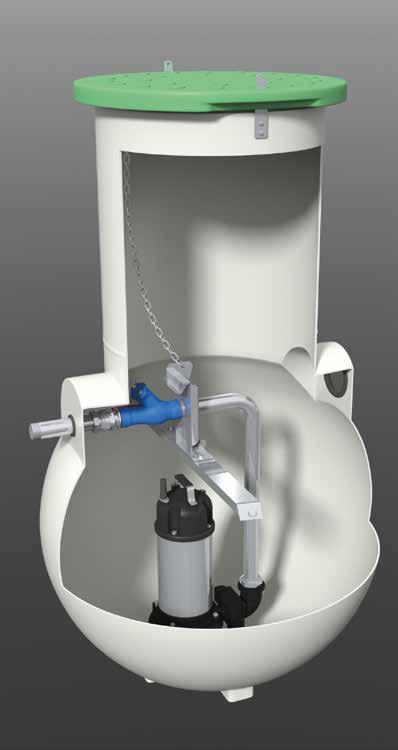 Pumpstation Kompus H 850-1 För 1-2 hushåll med isolerat lock Tekniska data Modell Kompus H 850-1 Diameter 850 mm Höjd 1600 mm Kabelgenomföring Ø 61  RSK