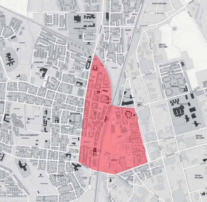 ZONINDELNING Parkeringsnormen har bedömts ha behov av två zoner. En för centrala Eslöv (se illustration) och en för övriga staden och kommunen.