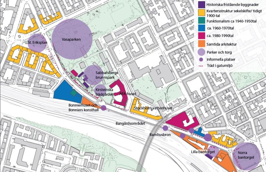 Sida 2 (11) Utanför fastigheten som tidigare inrymde Stockholm Vatten norr om Barnhusbron återplanteras träd som ersättning för de som fälldes i samband med arbetsstart för Citybanan.