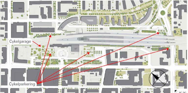 40 Principer för lokalisering och utformning vid stationer För att främja cykling till stationer måste cykelparkeringarna vara välplacerade.