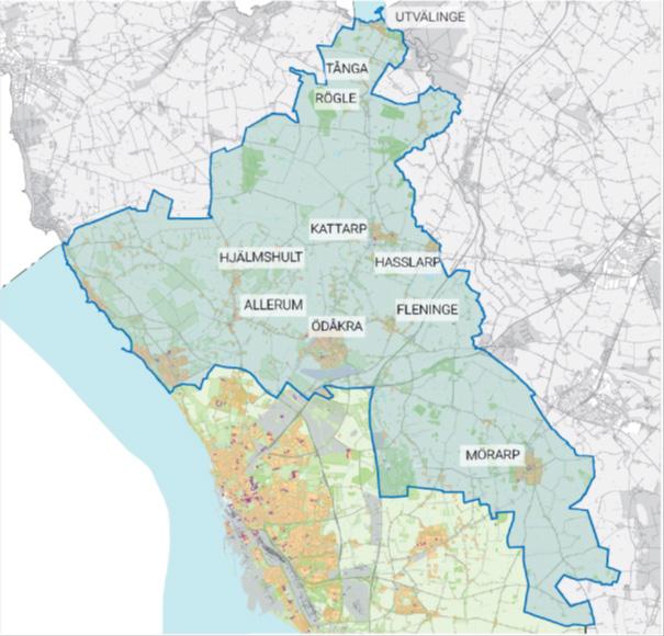består av den norra delen av staden utanför Helsingborgs tätort. I området finns nio mindre tätorter med 8 procent av både områdets befolkning och bostäder.