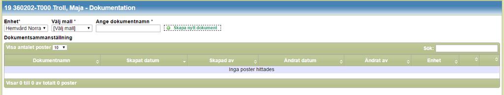 Sida 31 (41) Med funktionen Dokumentation kan du skapa enkla dokument samt läsa dokument som är skapade i Genomförande webb.