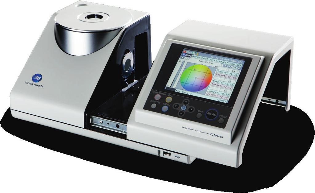 Användarvänlig och enkel CM-5 Spektrofotometer Ett nytt riktmärke i flexibilitet och användarvänlighet CM-5 är den första i en