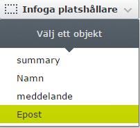 I mottagarfältet kan du lägga till ifyllarens epost (om du har en fråga efter denna och har I inställningarna för frågan bockat I att det är en epost-fråga).