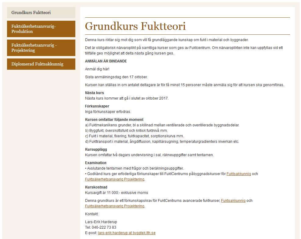 Grundkurs-Fuktteori 50 personer, 2017-11-28 Lunds universitet /
