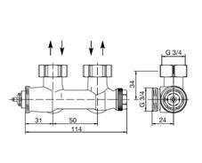 C 3= C 4 C 3 C 4 C 1 C 1 A 110-300 67 VENTILER VVA VENTIL RSK 6731499 c/c 50 mm DESIGNVENTIL VINKEL, KROM