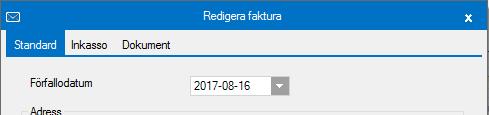 Om du vill fortsätter du i flödet ända till distributionssteget, men du kan även klicka Klar tidigare (efter steg 3 eller steg 4) och kommer då tillbaka till kontraktet. ÄNDRA FÖRFALLODAG?