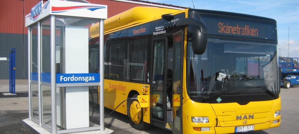 Antal bussar med biogas Totalt 246 st Kalmar, Växjö, Malmö, Trelleborg, Broby, Kristianstad, Olofström, Ystad Kalmar