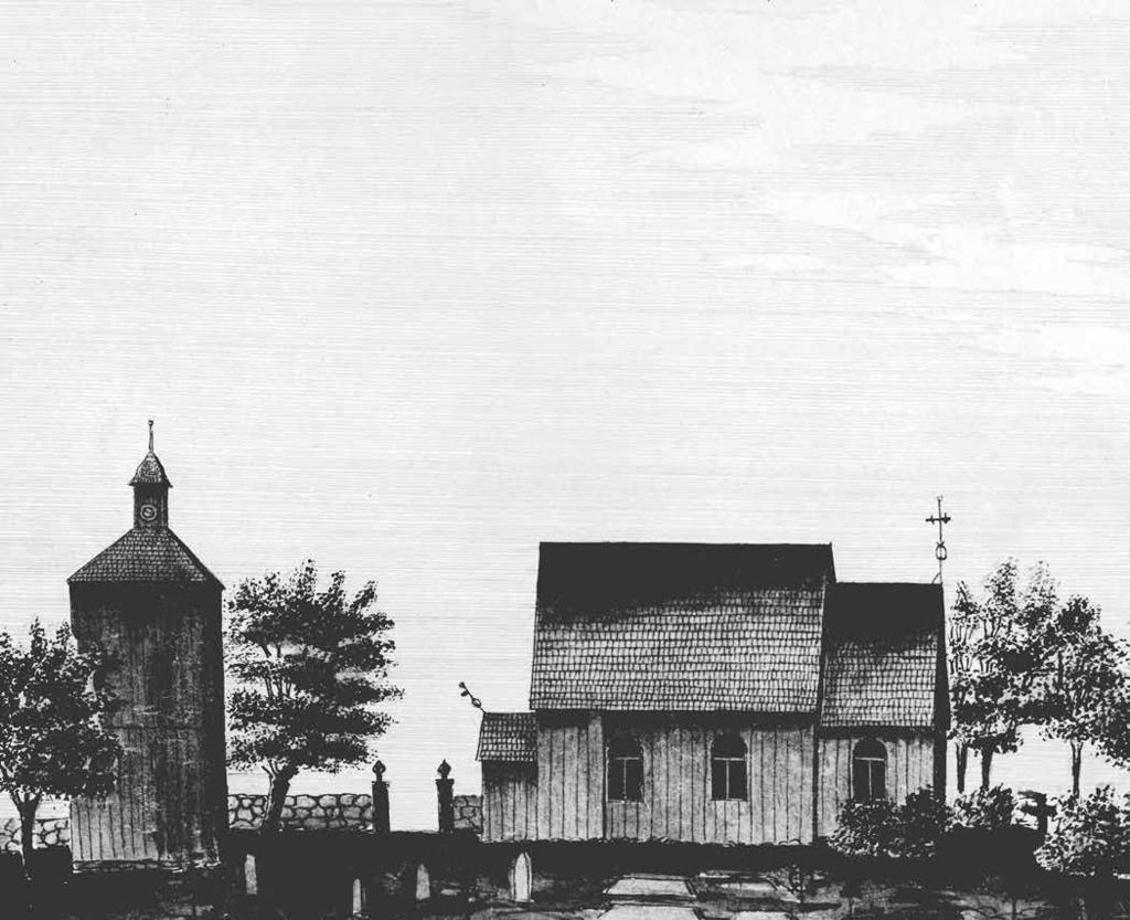 Bosebo kyrka och klockstapel.