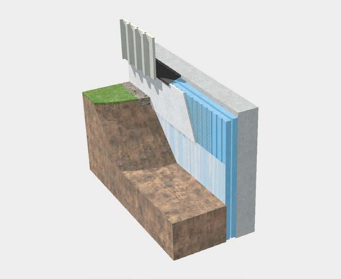 06 PERIMATE Tilläggsisolering av källarvägg PERIMATE är en unik allt-i-ett lösning för dränering, isolering och fuktskydd.